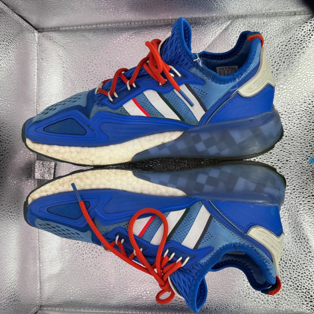 Adidas ZX 2K Boost Ninja Time In Hyper Blue Mens Running Shoes FZ1883 Size 8.5 - Picture 5 of 7
